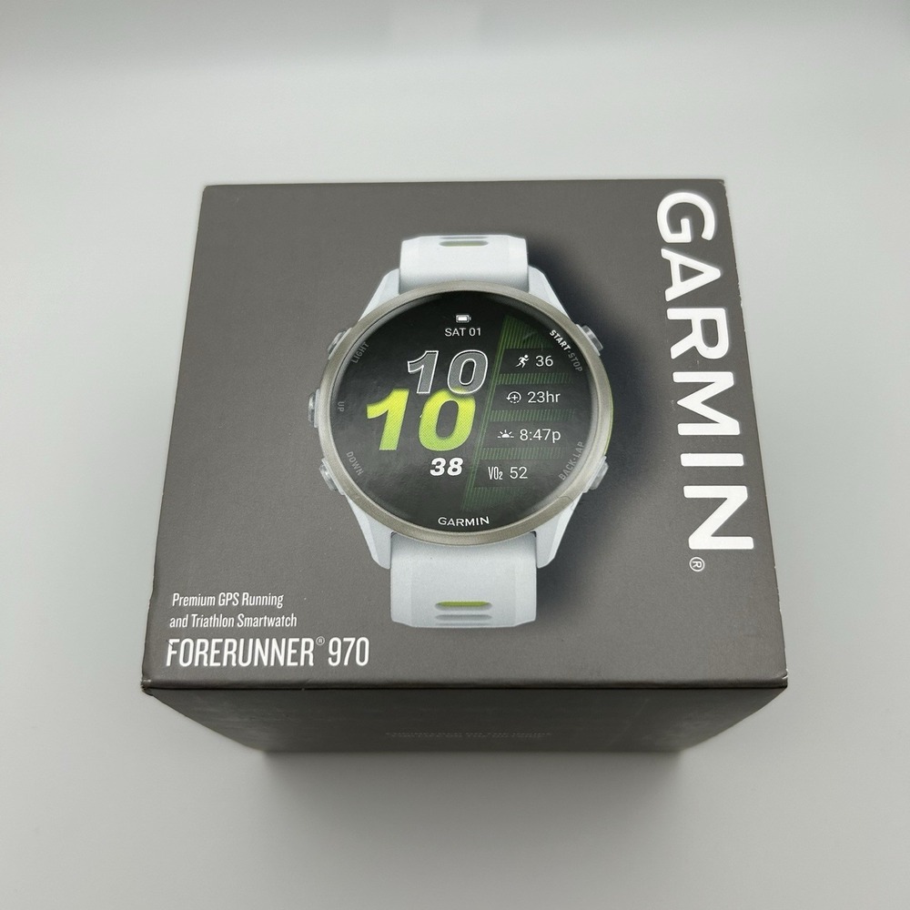 Garmin Forerunner 970 GPS Smartwatch - Titanium Whitestone
